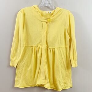 Anthropologie Moth Hooded Button Down Yellow Cardigan